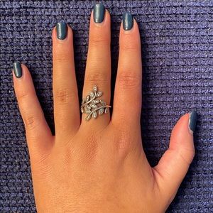 Pandora Sparkling Leaves Ring Clear CZ